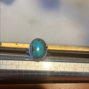 Vintage genuine Turquoise Sterling Silver Ring.